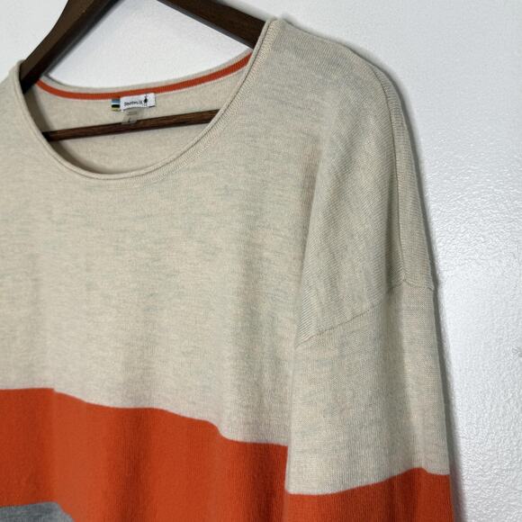 Smartwool Sweater Womens Large Colorblock Merino Wool Blend Lightweight - Picture 2 of 7